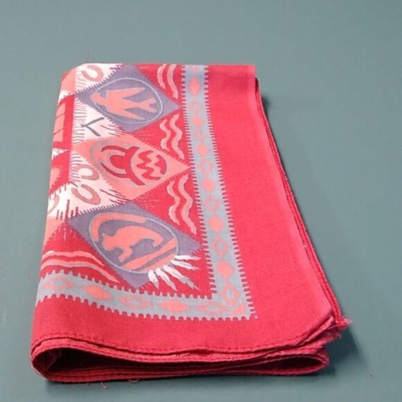 Southwestern Scarf Poly/Cotton RN#14193 Made in USA Native Symbols - Picture 10 of 10